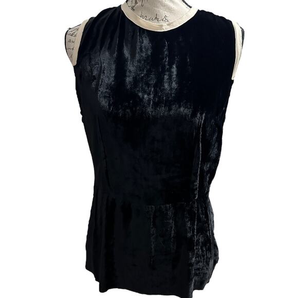 NWT JOSEPH Velvet Silk Hook Closure Peplum Blouse - Picture 6 of 9